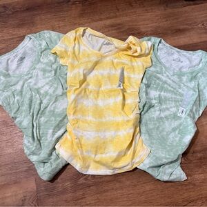 Yellow and Green Tie-Dye A:Glow Maternity T-Shirts